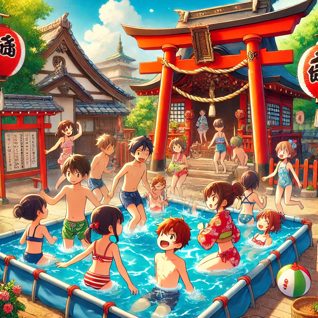 プールで遊ぶ子供たち