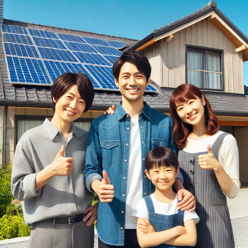 エネルギー効率の良い家で楽しい時間を過ごす日本の家族