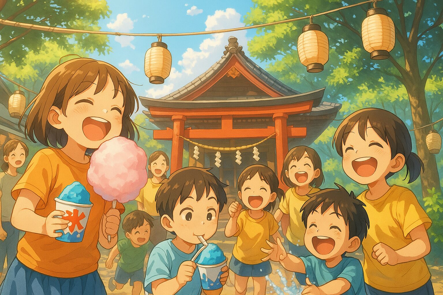 水遊びを楽しむ子どもたち