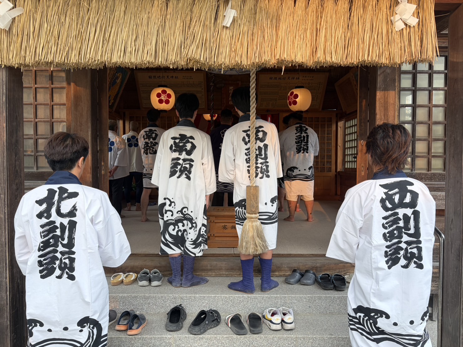 田隈盆押し安全祈願の様子