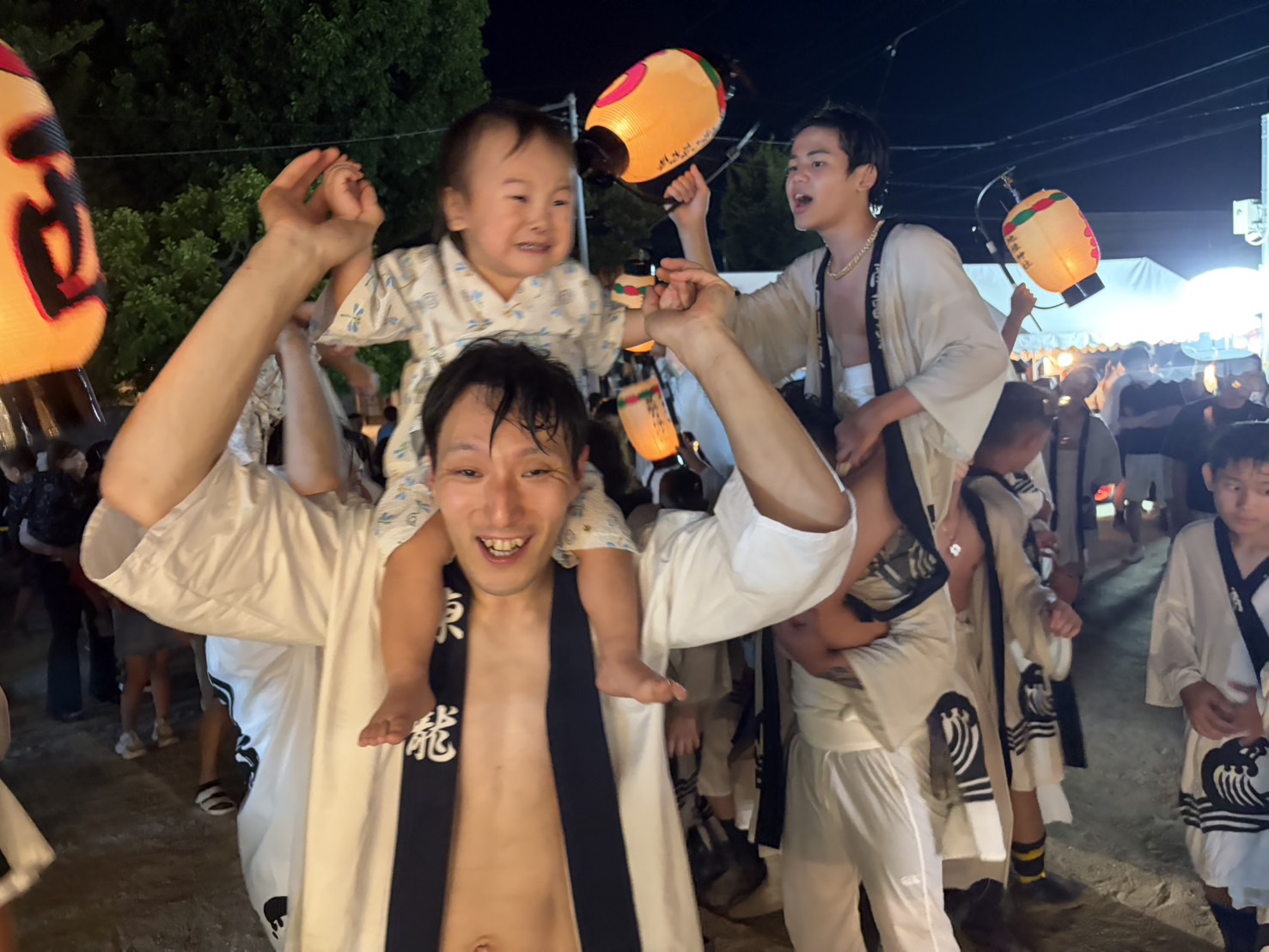 田隈盆押しの笑顔