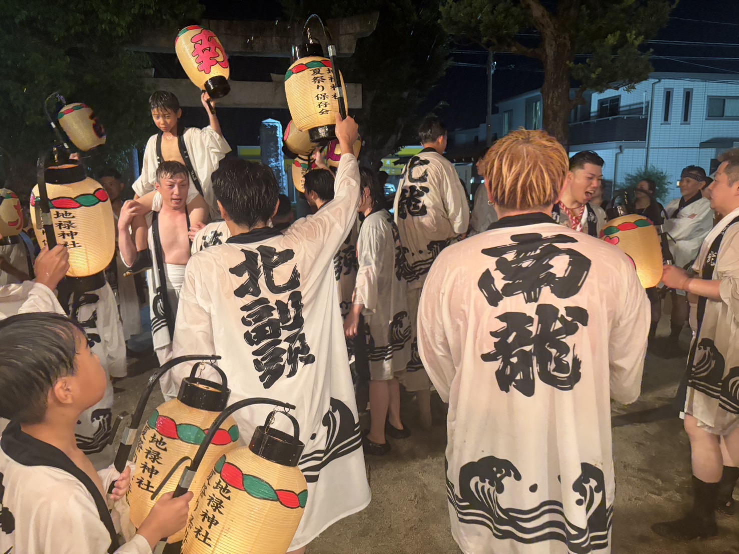 田隈地域の盆押し参加者