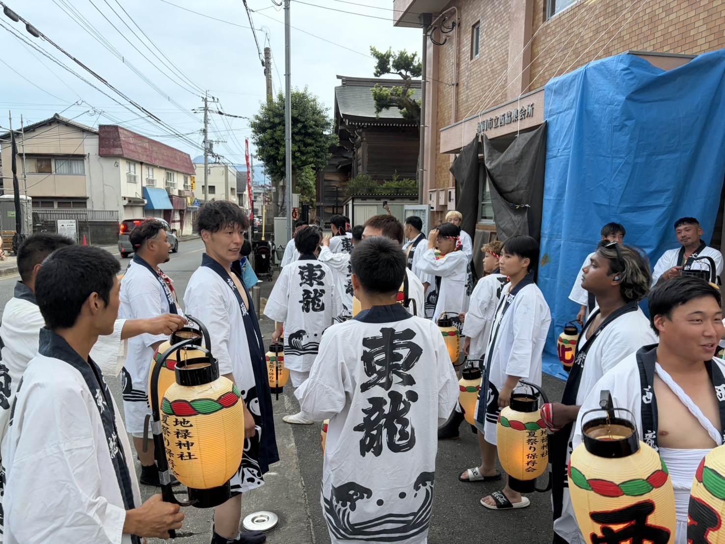 盆押し保存会本部の様子